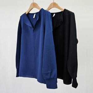 빅사이즈오픈블라우스 T384L412 포인트오픈카라블라우스 BG