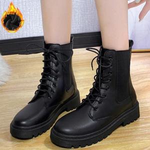 여성 첼시부츠 LK-T6696 레이스업 디자인 워커 캐주얼 기모