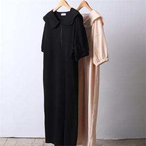 빅사이즈사랑해요 I573L205 반집업카라반팔원피스 BE