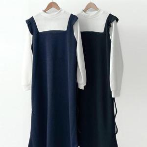 빅사이즈프릴원피스 T516L412 모이숄더프릴배색원피스 GO