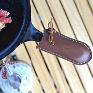 캠핑 주철 후라이팬 가죽 핸들 커버