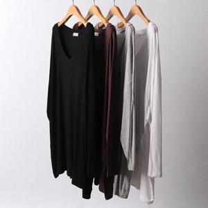 빅사이즈무지티 F084L501 데일리딥브이넥티셔츠 RA