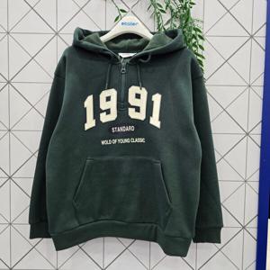 [에꼴리에]에꼴리에 주니어 하프 집업 그린 기모 후드티 24D0703