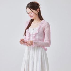 FOCUS  프릴 포인트 볼레로 니트 가디건 PBBF5M3KC4541