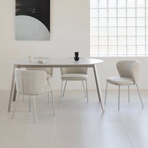 비앙카 세라믹 실버 무광 1600 식탁세트 (스톤엘 식탁+의자4)