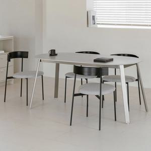 네오 세라믹 실버 무광 1600 식탁세트 (스톤엘 식탁+의자4)