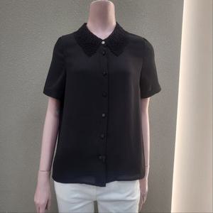 [꼼빠니아]쉬폰 레이스카라 블라우스 CADU5-WRB120_IC