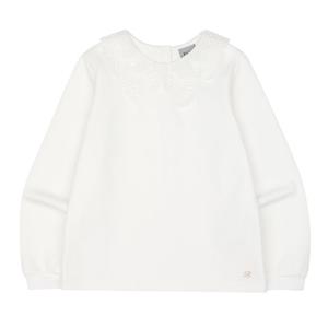 [빈]아이보리 레이스 카라 티셔츠BY64TS03IV