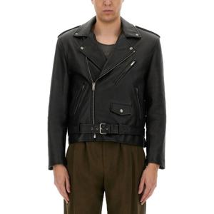 생로랑 양가죽 어시메트릭 지퍼 바이커 재킷 822089 YCOQ21000