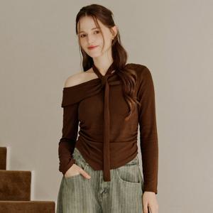 FOCUS  홀터넥 리본 숄더 티셔츠 PBBF5F1TS6631