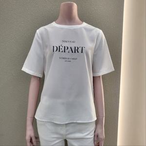 [꼼빠니아]프린팅 라운드 뒷지퍼 티셔츠 CAFU3-WKS020 _IC