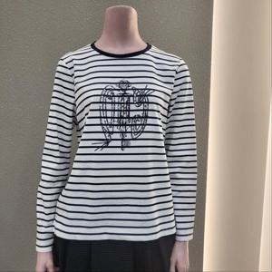 [꼼빠니아]라운드 스트라이프 긴팔 티셔츠 CAFS2-WKL100 _IC