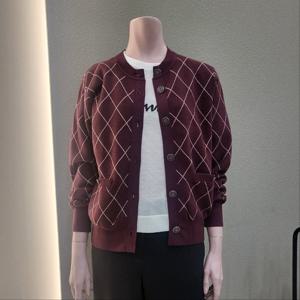 [꼼빠니아]바둑무늬 기본 라운드 가디건 CAFW9-WSC010_IC