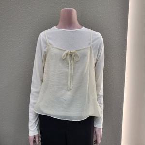 [꼼빠니아]레터링 이중 라운드 티셔츠 CAFW9-WKL800 _IC