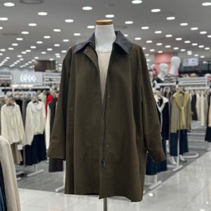 [숲]레더 카라 탈부착 오버핏 싱글 코트 /SB9UJ91A_SH