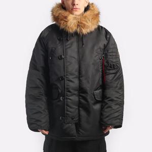[국내배송] 24FW 알파인더스트릿 남성 N-3B 레귤러핏 파카 패딩 MJN31000C1 BLACK