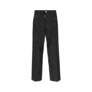 DSQUARED Black stretch denim Loose wide leg jeans S71LB1695S30357 900