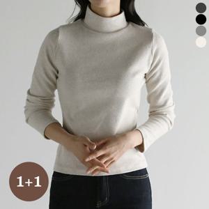 [바네사빈] [1and1]피치기모 스판 반폴라 티셔츠 v01445