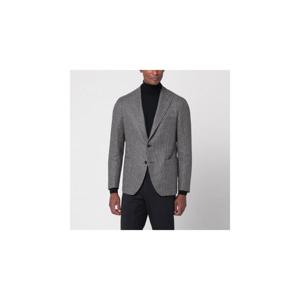 TAGLIATORE Beige grey houndstooth jacket 1SMC22K440015XLTAGLT-ET954