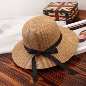 여성 얇은띠 디자인 왕골 밀짚모자 비치모자