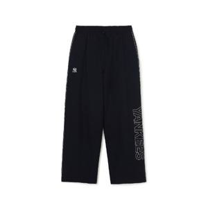 MLB바지 JQT 3LWPV0244-50BKS 스포티브 바시티 레터링 와이드 팬츠 뉴욕양키스