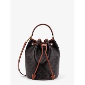 CELINE Clara Triomphe Canvas and leather bucket bag 116882FQM
