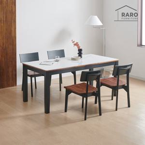 라로퍼니처 프리마 1700 유광 포세린 세라믹 6인 식탁 세트 (식탁+의자4)