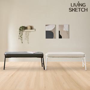 [리빙스케치]로빈 브레 1100 2인 PU 벤치 체어[착불]고급 인조가죽 생활방수