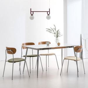 웰퍼니쳐 로제 미드센추리 포세린 세라믹 4인 식탁 테이블 1400