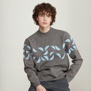 [60%OFF] 르꼬끄골프 남성 밑단패턴포인트 라운드 스웨터 (GO421MKPN3)