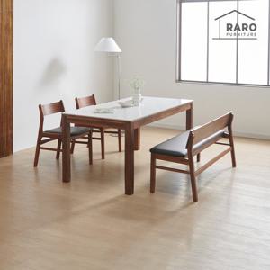라로퍼니처 해즈밀 1700 유광 세라믹 6인 식탁 세트 (식탁+의자2+벤치1)