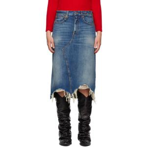 25 FW R13 여성 블루 제시 데님 미디 스커트 242021F092000