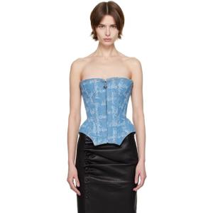 25 FW 비비안웨스트우드 여성 블루 코브락스 데님 코르셋 251314F111004