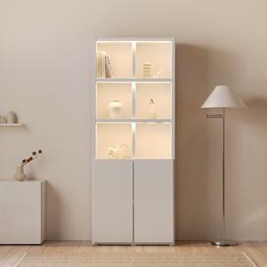 아씨방가구 제이슨 LED 조명 수납 36T 5단 도어형 책장 800