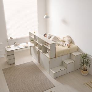 소소숲 체르민 올인원 파티션 슬라이딩 수납침대 SS 1500 책상세트 (B형)