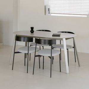 네오 세라믹 실버 무광 1400 식탁세트 (스톤엘 식탁+의자4)