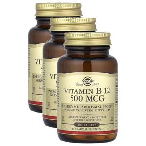 해외배송 Solgar 솔가 비타민 B12 500mcg 100정 3개 Vitamin B12 500 mcg 100 Tablets