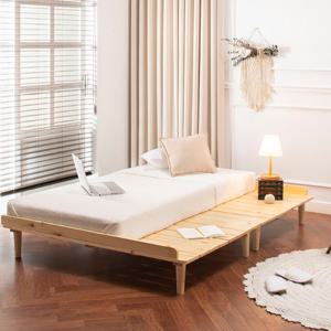 에보니아 파인 평상형 원목 퀸침대 프레임 Q 표준매트 포함