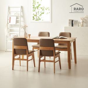라로퍼니처 린디 1700 고무나무 원목 6인 식탁 세트 (식탁+의자4)