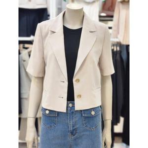 SOUP 세이브존07 싱글버튼 크롭 반팔 자켓 OA4JKQ3