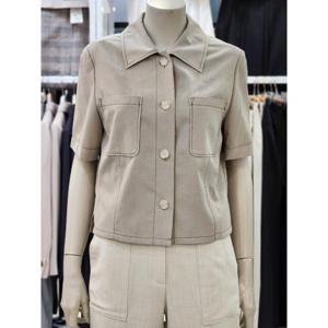 SOUP 세이브존07 여성 포켓 크롭 반팔 자켓 OA5JKQ5