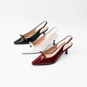 [신난다슈]여성 슬링백힐 6cm 3종 슬링백 구두 펌프스 힐 스틸레토 리본 스트랩 PRM246181