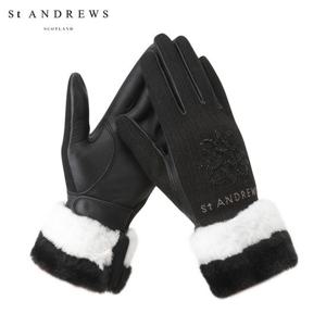 [세인트앤드류스] 여성 별 심볼 퍼 양피 양손 장갑