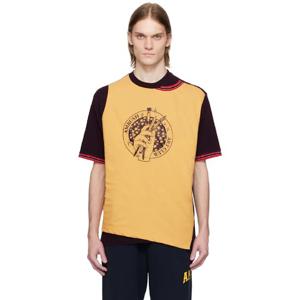 25 FW 앰부쉬 남성 블랙   옐로우 프론트 레이어드 티셔츠 251820M213003