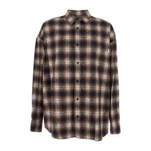 준지 아가일 데미지 체크 루즈 핏 셔츠 JC5864P01D BROWN