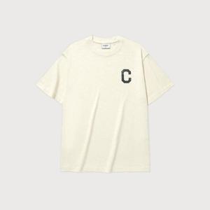 M 커버낫반팔티 CQK CO2502ST32-IV 슬럽 크랙 C 로고 티셔츠 Ivory