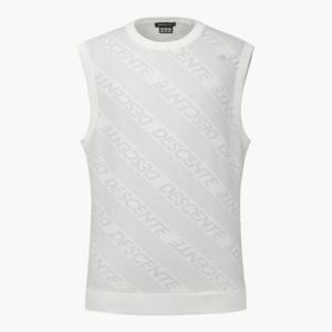 M 데상트골프조끼 GQC DP31MFKV81-BWTG 남성 로고 자카드 라운드넥 베스트 / Bright White