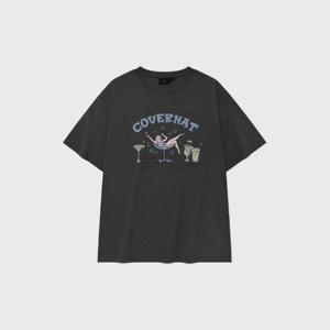 M 커버낫반팔티 CQK CO2502ST91-CH 우먼 세미오버핏 칵테일 티셔츠 Charcoal