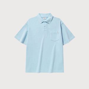 M 커버낫반팔티 CQK CO2502ST04-BL 다잉 폴로 티셔츠 Blue