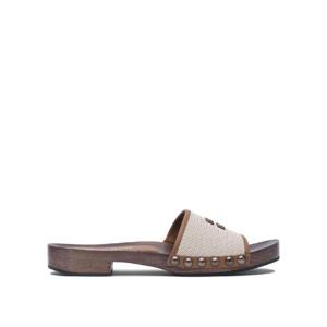 MIU MIU 5Z445EQ1DF062F F 030 Canvas and leather clogs 30 mm